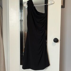 Laundry black one shoulder dress